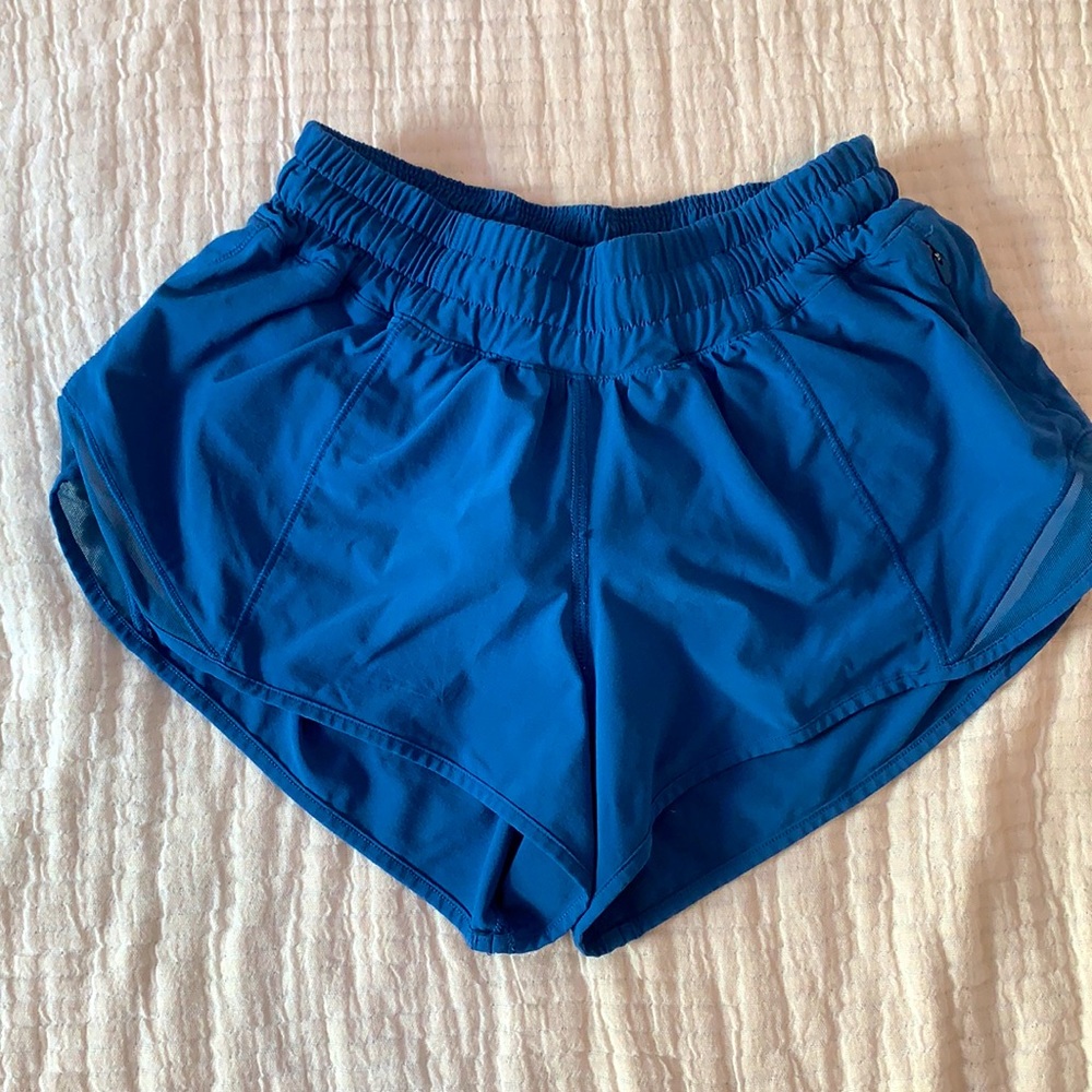 Bright blue hotty hot lululemon shorts 2.5